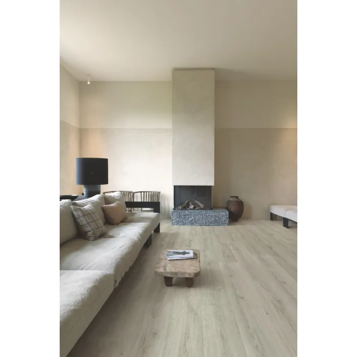 Panel winylowy Quick Step ze zintegrowanym podkładem Alpha Bloom botaniczny szary AVMPU40237
