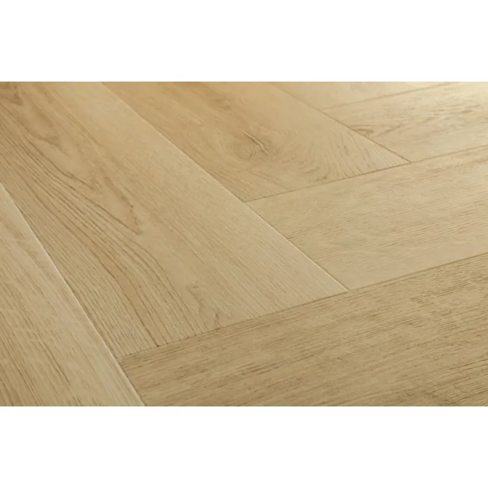 Panel winylowy Quick Step ze zintegrowanym podkładem Alpha Ciro Jodełka botaniczny beż AVHBU40362