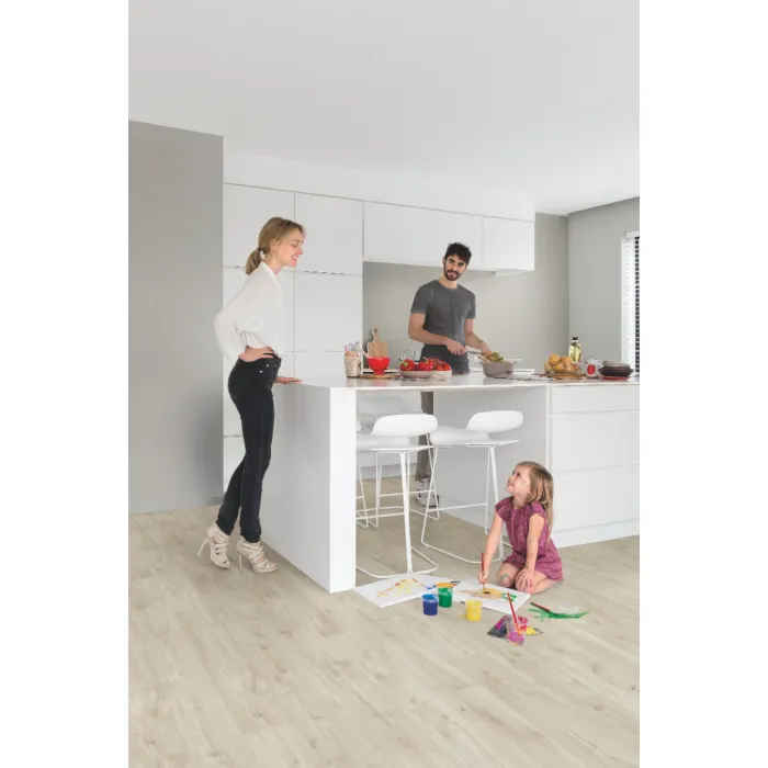Panel winylowy Quick Step ze zintegrowanym podkładem Alpha Blos dąb Canyon beżowy AVSPU40038