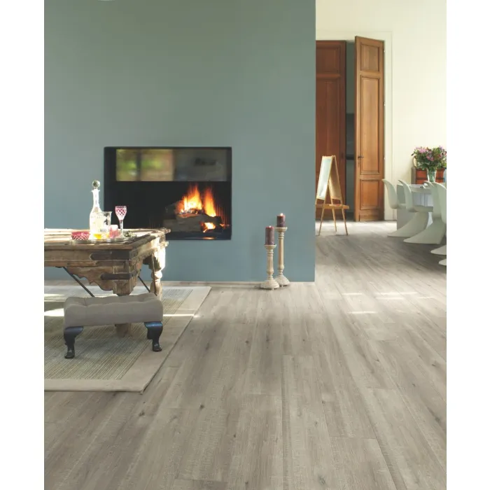 Panel laminowany Quick Step Impressive Ultra dąb szary ze śladami cięcia piłą IMU1858