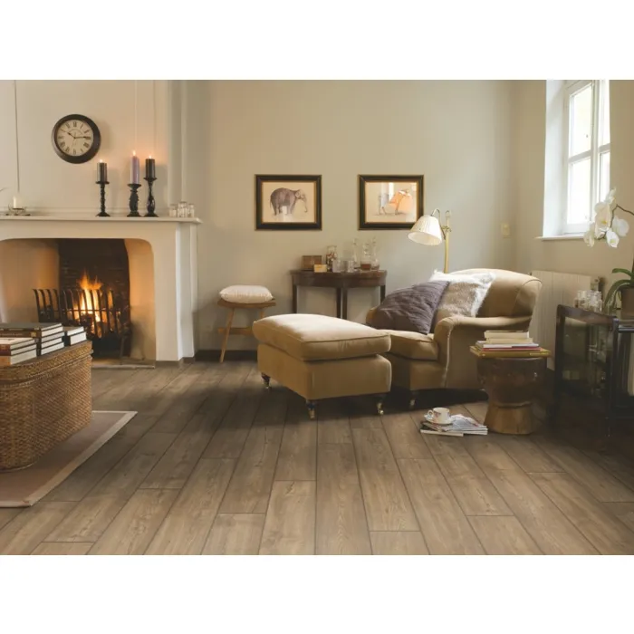 Panel laminowany Quick Step Impressive dąb skrobany szarobrązowy IM1850