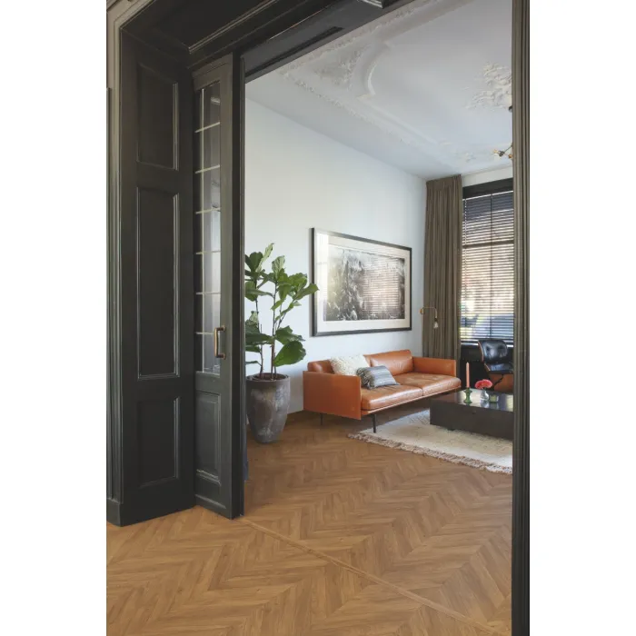 Panel laminowany Quick Step Impressive Patterns dąb chevron brązowy IPA4162